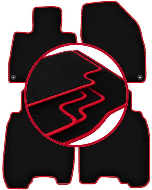 CARLUX-RED Auto-Fußmatten für: Honda Civic VIII (UFO) Fließheck (2006-2012)