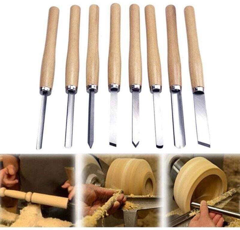 Thumbnail - ZVD-8-teiliges Drechselwerkzeug-Set, professionelles Meißel-Set, rostfreies Drechselmeißel-Set für Profis oder Holzschni...