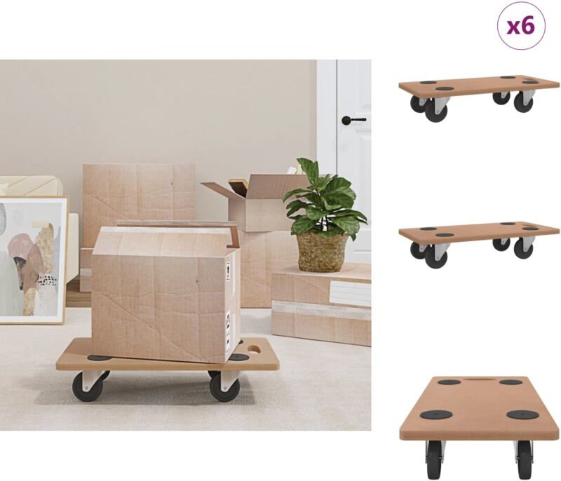 Paletten & Ladeflächen - Living Rollbretter 6 Stk. Rechteckig Holzwerkstoff