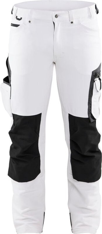 Arbeitsstretchhose für Maler 4D 1089 - Weiß/Dunkelgrau 2XL - FR(52) - SE(C58) - Kurz