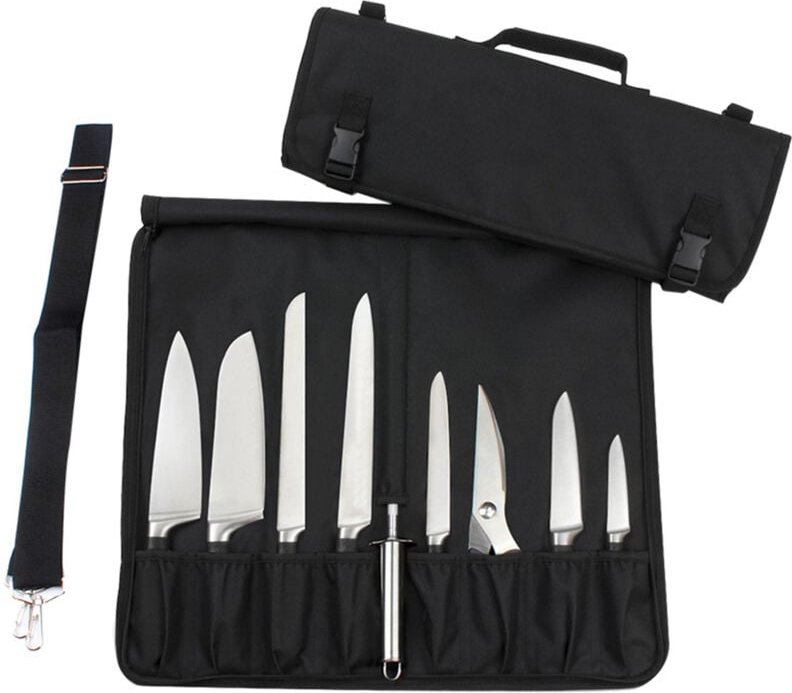 Messertasche, Kochtasche mit robustem Schultergurt und Griff, tragbare Hackmessertasche