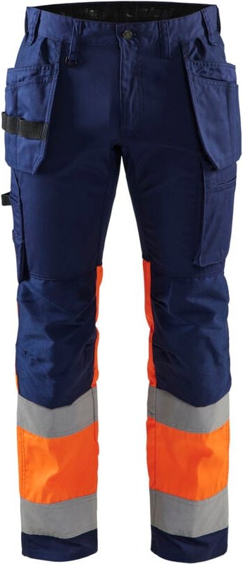 Hochsichtbarer Stretch-Arbeitshose 1558 - Marine/Neonorange M - FR(42) - SE(C48) - Normen