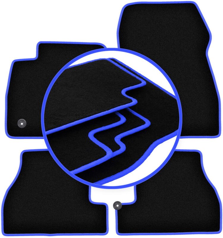 CARLUX-BLUE Autofußmatten für: Ford Focus MK3 USA Limousine, Kombi (2010-2019)