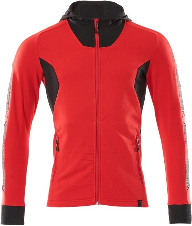 Mascot Kapuzensweatshirt ACCELERATE mit Reißverschluss, moderne Passform Gr.2XL verkehrsrot/schwarz