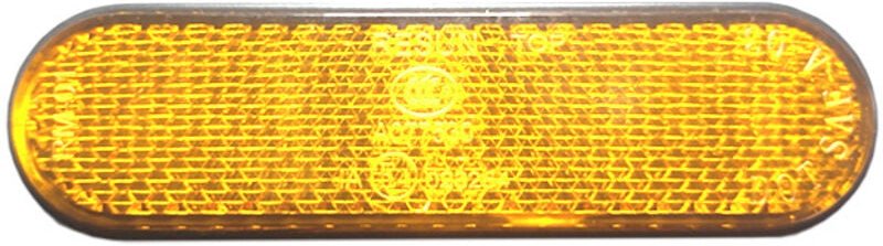 4 Stück 100 x 24 x 8 mm Motorrad-Katadiopter E4, gelb, Rückstrahler, Reflektoraufkleber, Heckaufkleber, Katzenaugen-Refl...