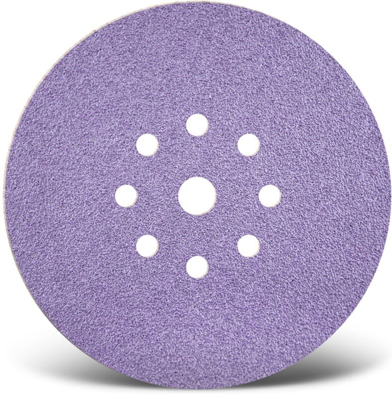 Purple hd Klett-Schleifscheiben, 225 mm, 9-Loch, f. Trockenbauschleifer, Keramik-Mix (25 Stk.) K40 - Menzer