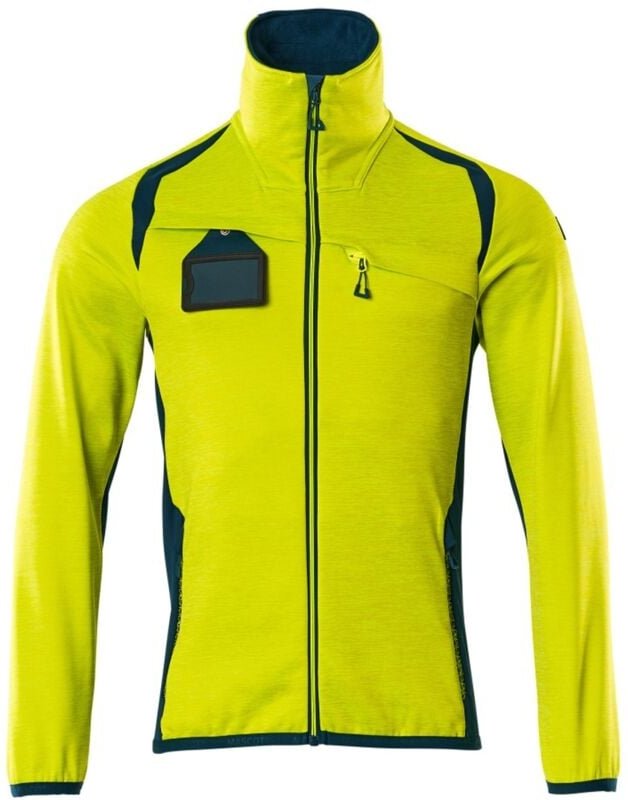 Mascot Fleecepullover mit Reißverschluss 19403 Gr. 4XL hi-vis gelb/dunkelpetroleum