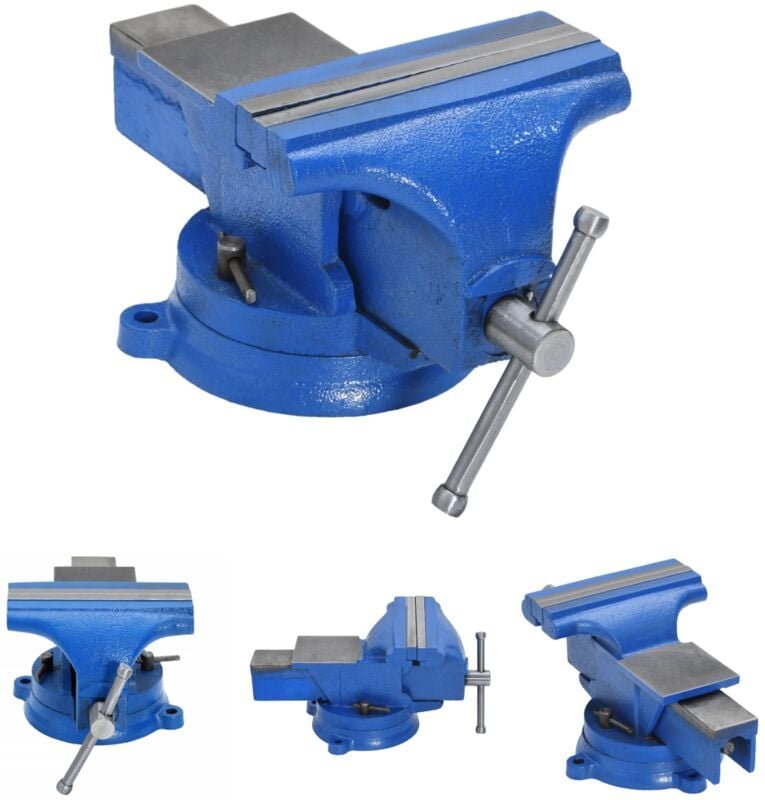 The Living Store - Schraubstock Blau 150 mm Gusseisen - Schraubzwingen & -stöcke