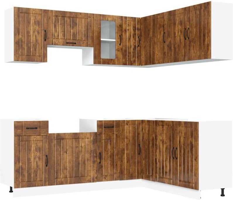 Vidaxl - 11-tlg. Küchenschrank-Set Kalmar Räuchereiche Holzwerkstoff