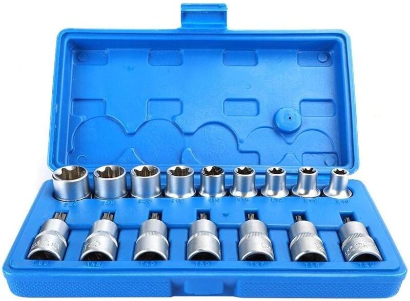 16-teiliger 1/2 Zoll Sechskant-Steckschlüsselsatz aus Chrom-Vanadium-Stahl