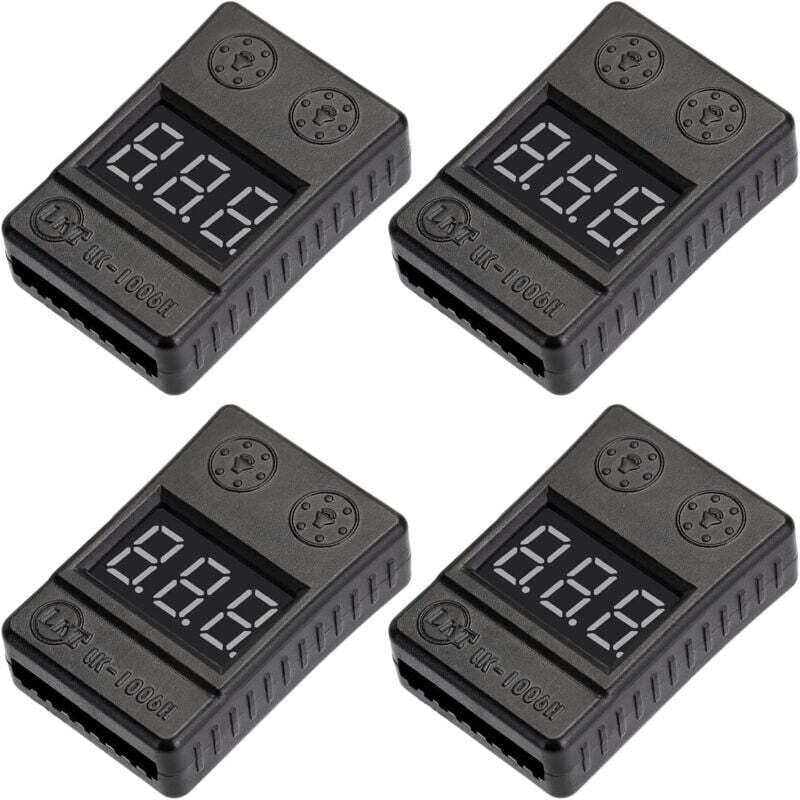 Stück LiPo-Akku-Checker-Alarmsummer mit niedriger Spannung, 100 dB, mit LED-Anzeige für 1–8 S RC Lipo Life LiMn Li-Ionen...