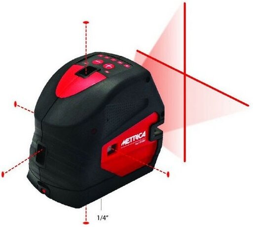 Metrica - Laserwaage cr + 5 Punkte rot mit 15/20 m Reichweite - 61360
