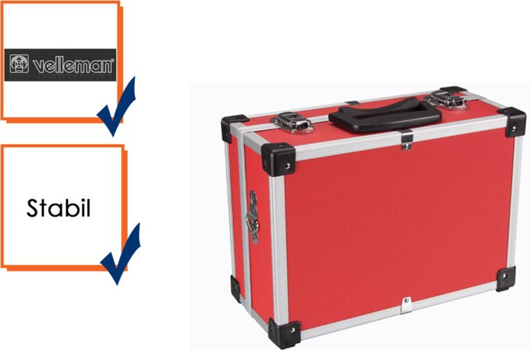 Werkzeugkoffer Werkzeugkiste Werkzeugkasten Aluminum Case 32x23x15,5cm rot