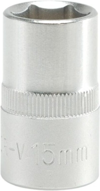 Kurze 6-Kant-Chrom-Steckschlüssel 1/2'' 15mm - Yt-1208