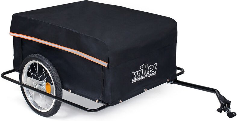 Wiltec - Fahrrad Lastenanhänger 139x88x60 cm bis 65 kg, Fahrradanhänger mit Radschutz Rahmen, Deichsel klappbar & Schnel...