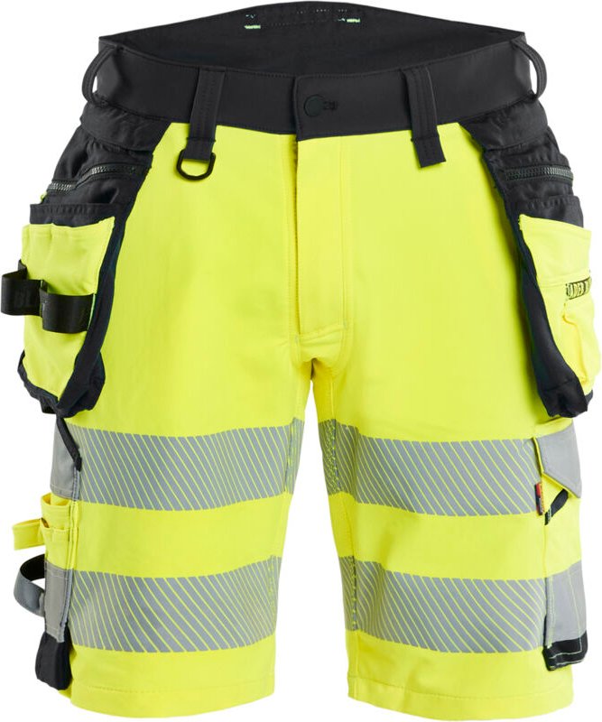 Thumbnail - Hochsichtbarer Stretch-Arbeitsshort 4D 1120 - Gelb/Schwarz S - FR(40) - SE(C46) - Normen