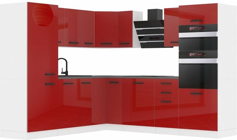 Thumbnail - Küchenzeile Küchenblock Küche L-Form Stacy Küchenmöbel mit Griffe, Einbauküche ohne Elektrogeräten mit Hängeschränke und...