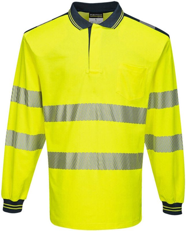 Thumbnail - Polo PW3 Hochsichtbarkeit ML Gelb/Navy 3XL