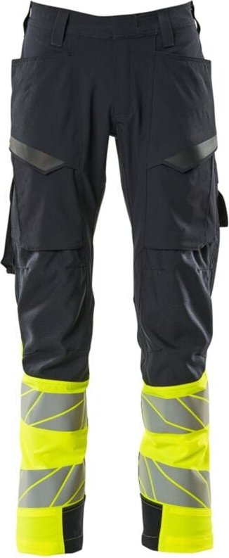 Thumbnail - Mascot Hose mit Schenkeltaschen 19379-510-01017 Gr. 82C62 schwarzblau/hi-vis gelb