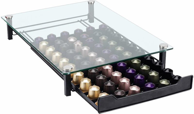 Haloyo - 60 Kapsel kapselhalter,Kapselschublade,Tolle Geschenkoption,41 x 29 x 7CM,transparent