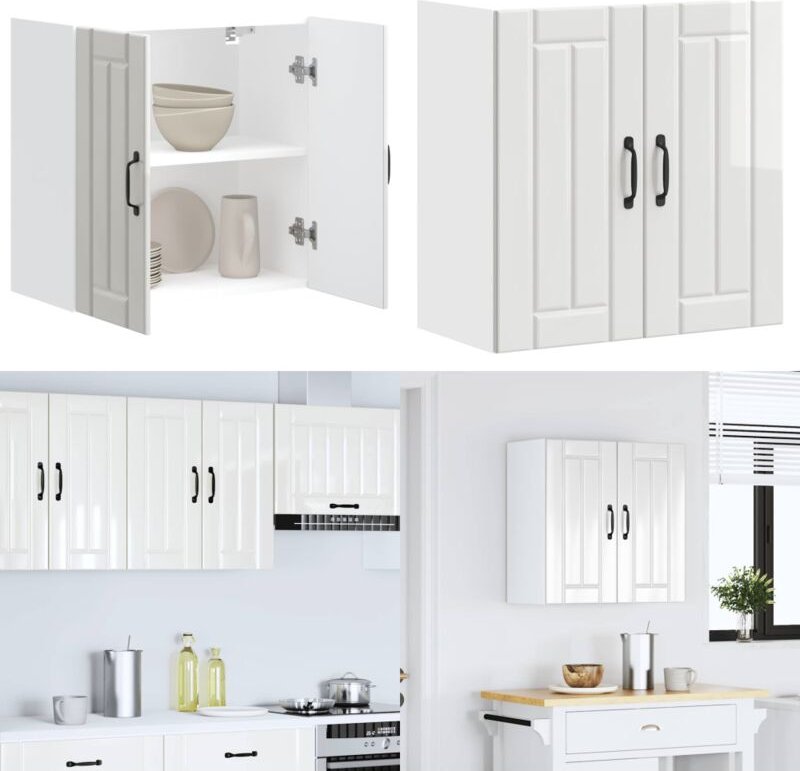 Thumbnail - Küchen-Hängeschrank Lucca Hochglanz-Weiß Holzwerkstoff - Vidaxl