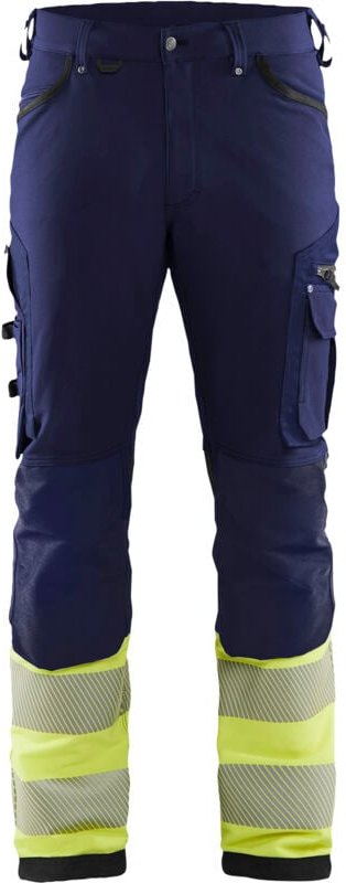 Arbeitshose mit Stretch, Hochsichtbarkeit Klasse 1 1193 - Marine/Gelb 3XL - FR(54) - SE(C60) - Normen