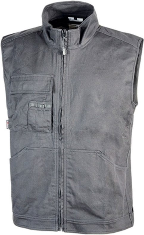 Ärmelloser Arbeitsschutzweste aus Baumwoll-Canvas WAVE Grau XL