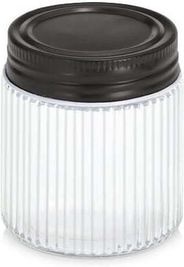 Zeller - Glasbehälter mit Metalldeckel kitchen essentials, geriffeltes Glas
