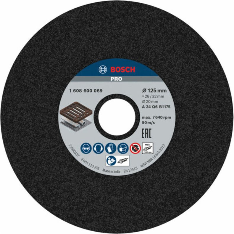Thumbnail - Schleifscheibe für Geradschleifer, ø 125, Korn 24, Dicke 26 - Bosch