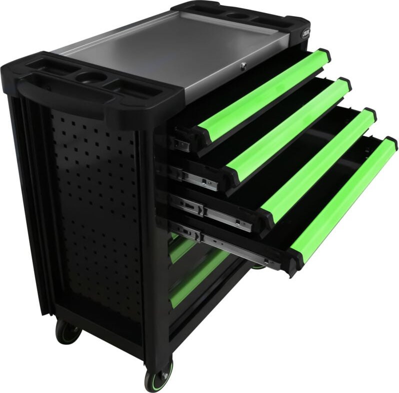 JBM - xl leerer werkzeugwagen mit 7 schubladen - grün 53869