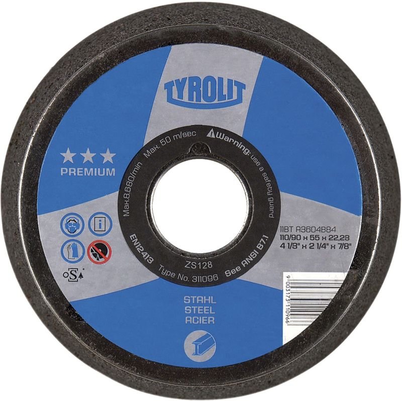 Tyrolit - Schleiftopf kegelig PremiumForm 11ZB Edelkorund 110/90x55/M14 Korn 16