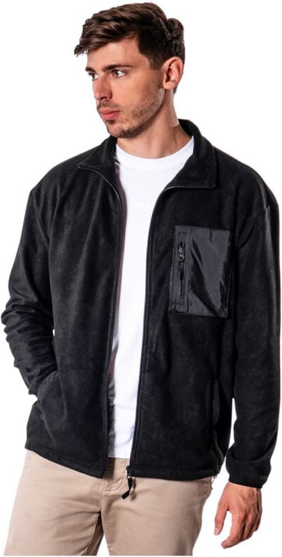 Zip Fleece m Black - Stier