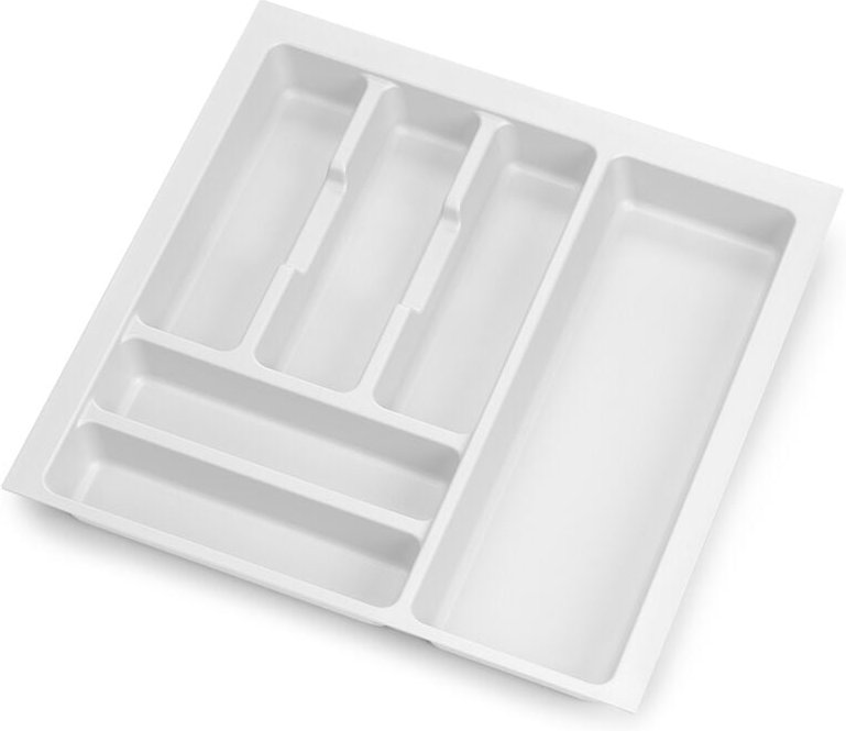 Besteckeinsatz Optima Vertex/Concept, Tiefe 500mm, 16mm Plattenstärke, Modul 500mm, Kunststoff, weiss - Emuca