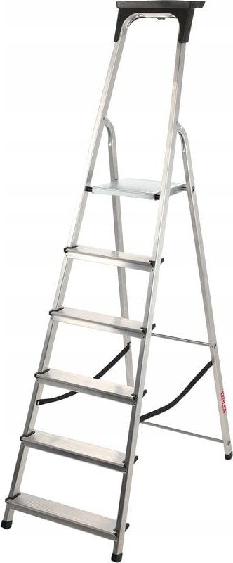 Thumbnail - Kadax - Aluminiumleiter, Stehleiter bis zu 125 kg, Stufenleiter, 6 Stufen