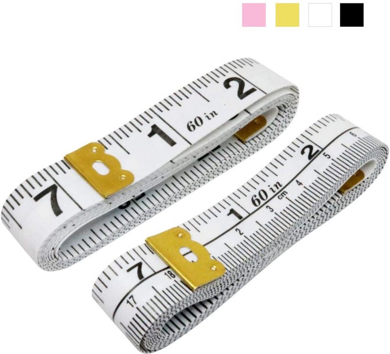 Jn.songs - Schneider Maßband, 150cm Massband 2 in 1 mit cm und Inch Teilung für Körpermaße - Weiß