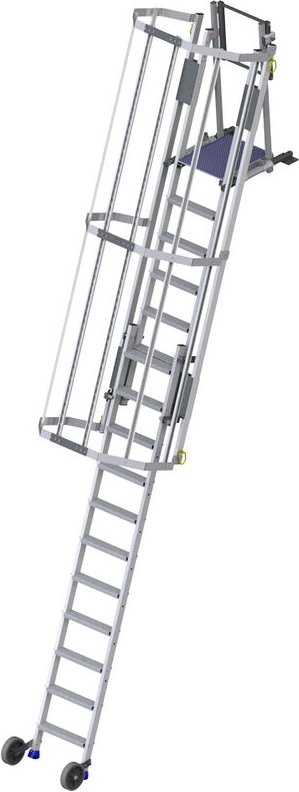 Verstellbare fahrbare Steigleiter von 3.20m bis 4.96m - MAD5P/CS