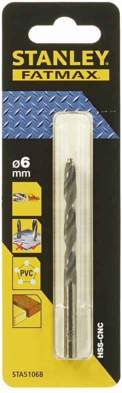 HSS-CNC-Bohrer mit Pilotspitze ø 6mm STY-STA51068-QZ