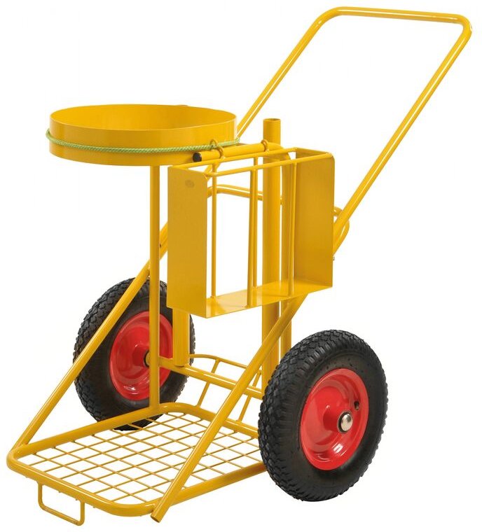 Kongamek Reinigungswagen in gelb 1200x820x1000 mit pannensicherer Bereifung Ø400mm