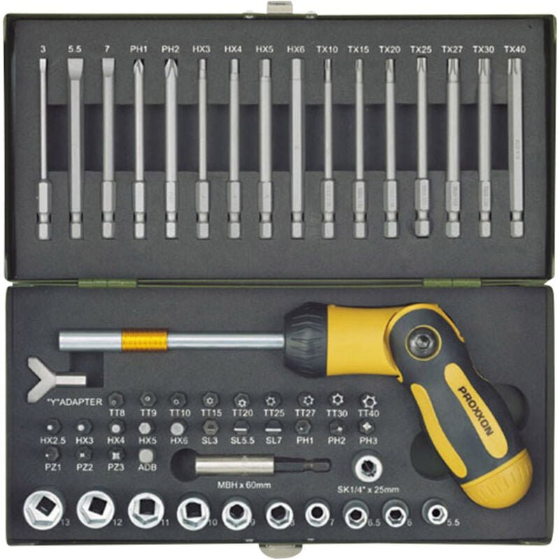 Industrial 23104 Bit-Set 54teilig Innen-Sechsrund (tx), Innen-Sechskant, Schlitz, Kreuzschl - Proxxon