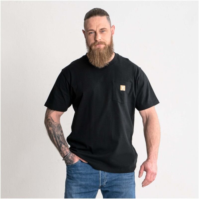 Heavy Tee Pocket organic cotton m Black - Stier
