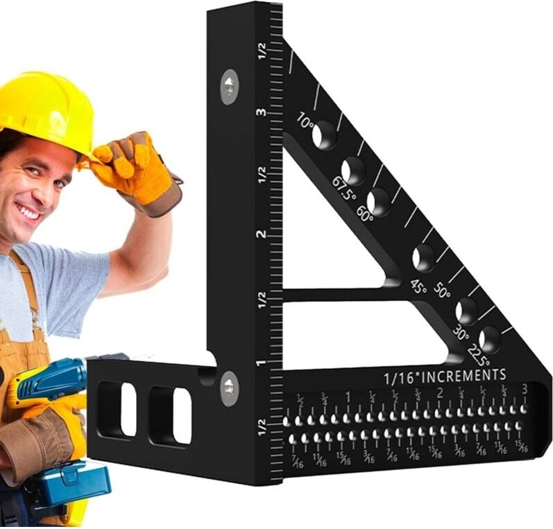 Holzbearbeitungs-Mehrwinkellineal, 3D-Mehrwinkel-Messlineal, Zimmermanns-Quadratmess-Anreißwerkzeug Mehrwinkel-Messwerkz...