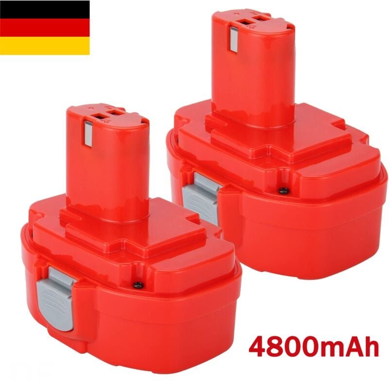 Thumbnail - Pdstation - 2 × 4.8Ah 1822 Ersatzbatterie für Makita Batterie 18V NI-Mh PA18 1822 1833 1834 1835 1835F 192827-3 1928273 ...