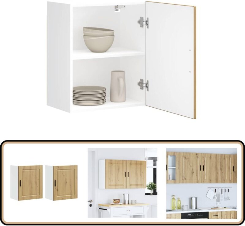 Küchen-Hängeschränke 2 Stk. Porto Artisan-Eiche Holzwerkstoff - Vidaxl