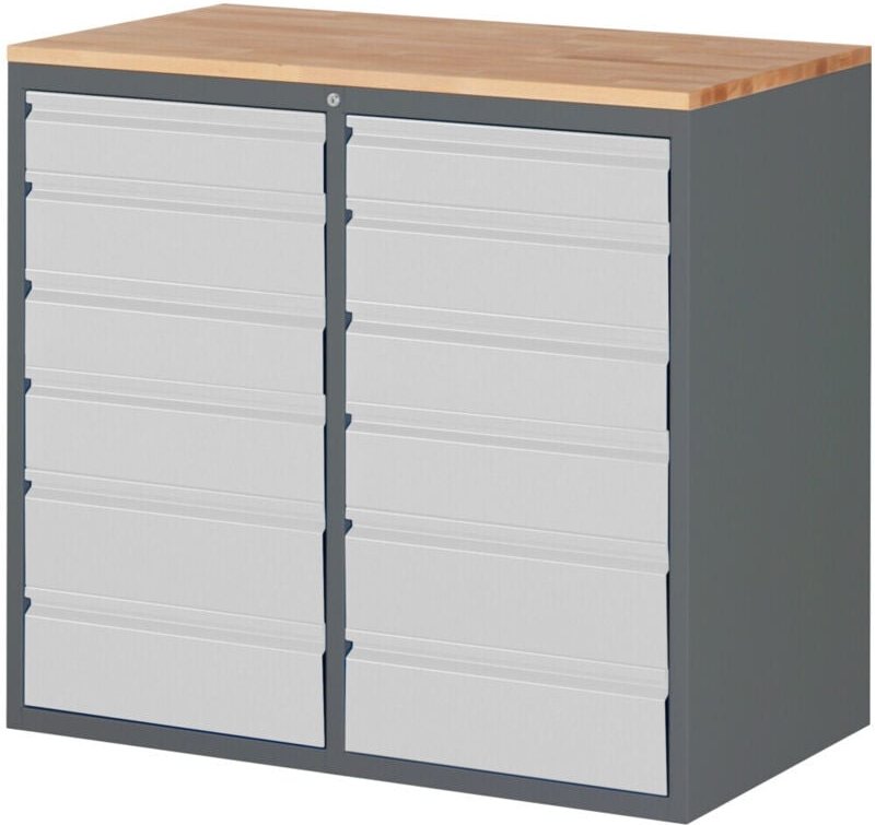 Schubladenschrank Premium mit 12 Schubladen und Buchentop BxTxH 1145x650x1035 mm - Stier