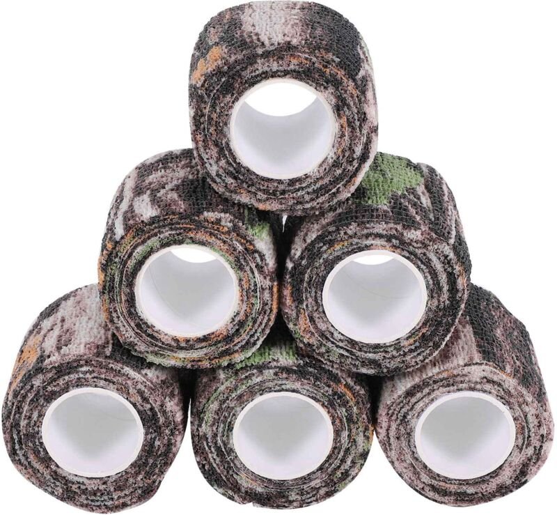 6 Rolle Camouflage Band Frisch Halte Folie Wrap Camo Stretch Verband Selbst Klebendes Tape für Camping Jagd Fahrrad Tele...