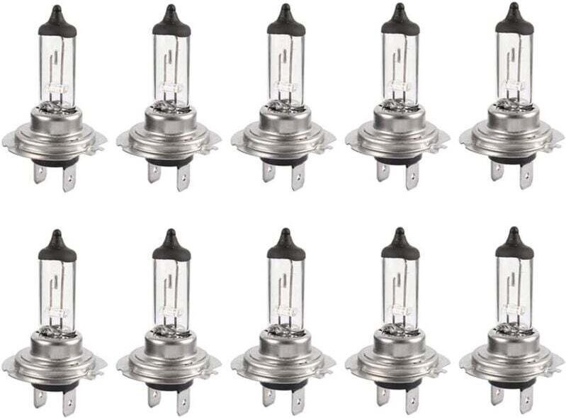 10 Stück LED-Halogenbirne 12 V H7 55 W, langlebige warmweiße Glühbirne Fern-/Abblendlicht für Auto