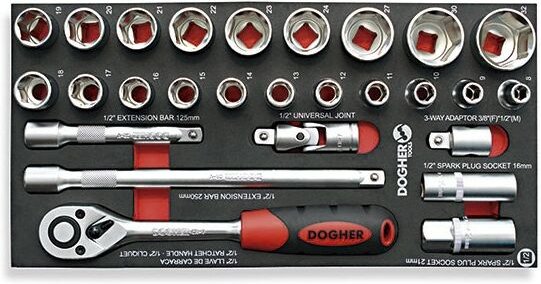 Thumbnail - Kombitasche 27 Innensechskant-Steckschlüssel 1/2 Dogher 531-080