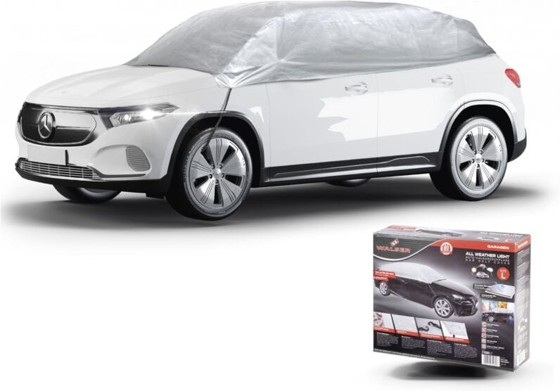 Walser - Autoplane All Weather Light Größe l, PKW-Abdeckplane Halbgarage hellgrau