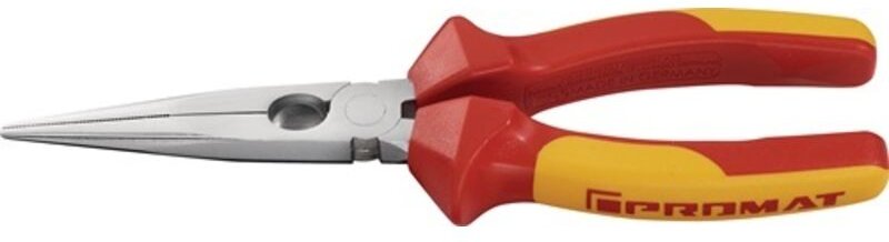 Promat - Flachrundzange Länge 200 mm gerade vde Mehrkomponenten-Hüllen