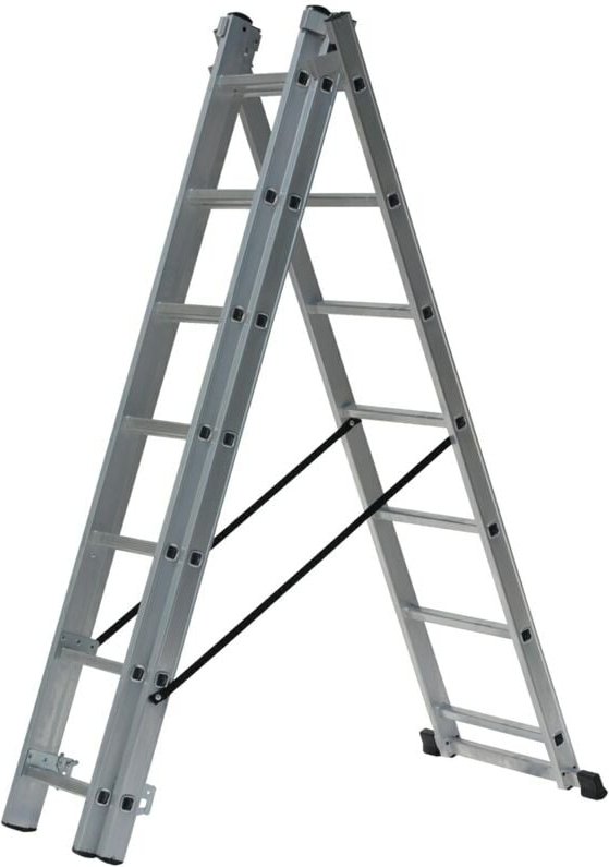 Thumbnail - Awtools Aluminium-Leiter de, Modell 3x10 stopni 150kg, ideal für häusliche und professionelle Arbeit anpassungsfähig für...